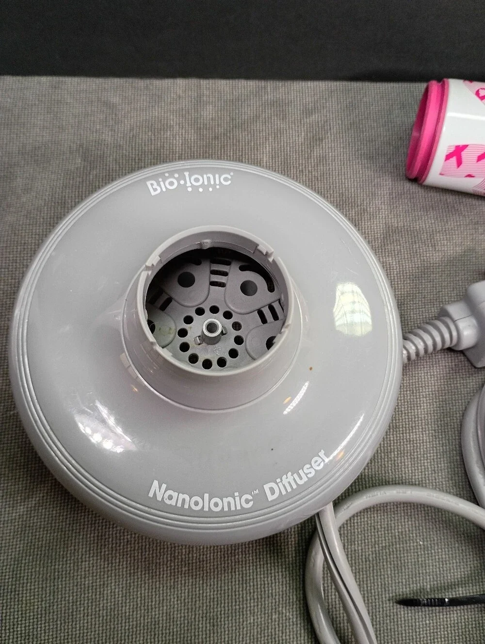 PowerLight By Bio Ionic 1875w Hair Dryer w/Diffuser White/Pink Ribbon